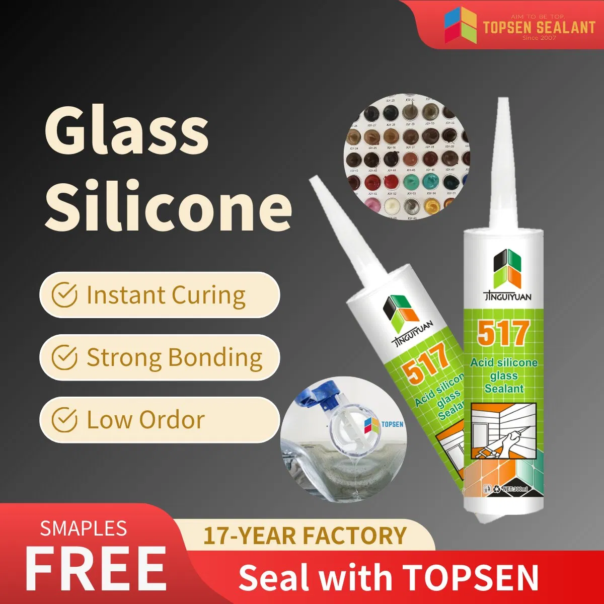 300ml General Purpose Acetic RTV Silicone Sealant for Glass Window