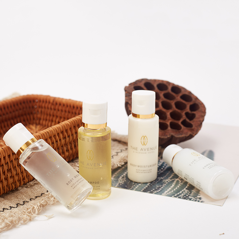 Custom Logo Luxury 5 Star Hotel 30ml 50ml Mini Disposable Shampoo and Conditioner Bath Gel Set