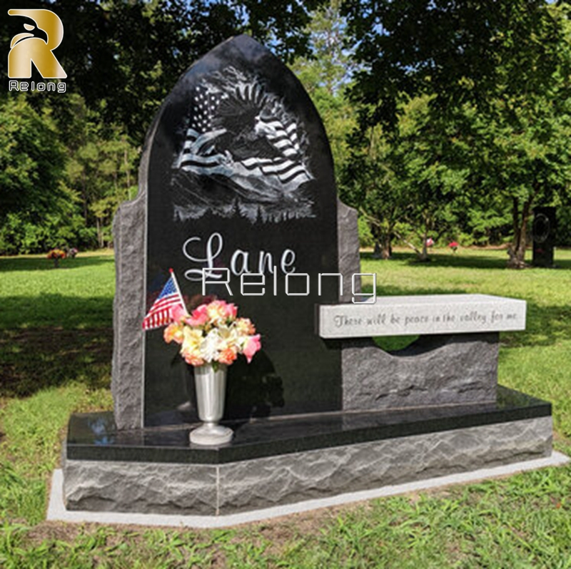 Customized Hand Carved Religious Headstone Red Granite Catholic Headstone