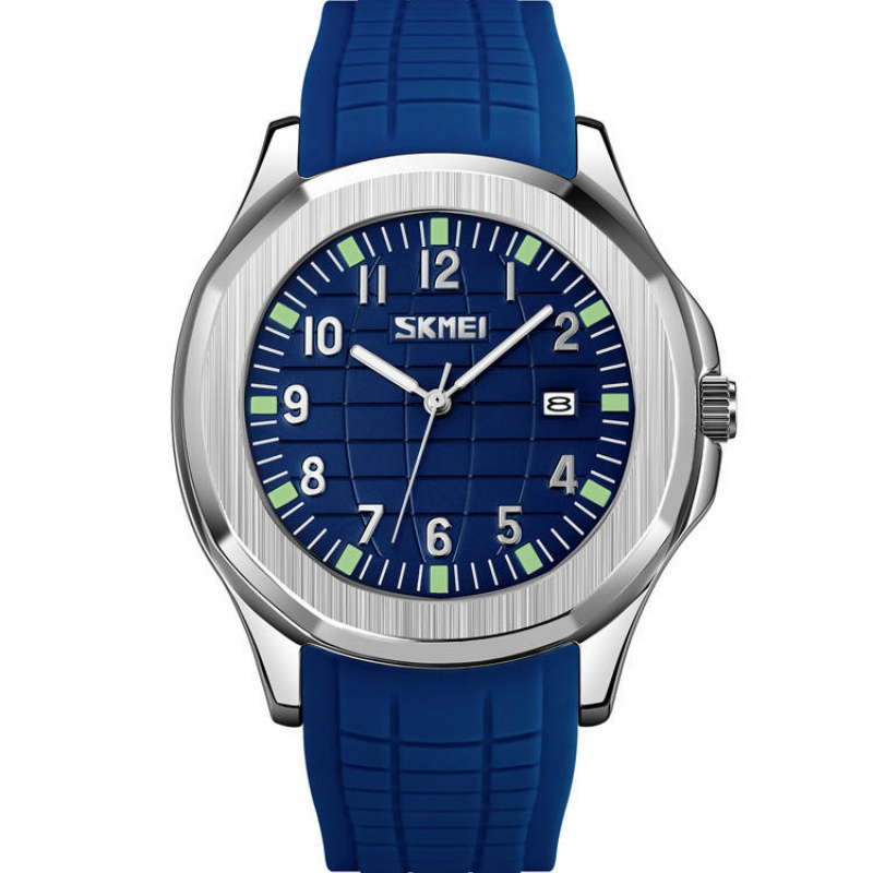 Luminous Business Stylish Silicone Strap Men Wristwatch Big Dial Waterproof Quartz Watches