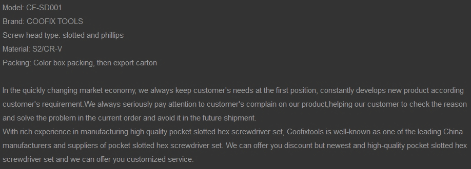 Pocket Slotted Hex Screwdriver Set