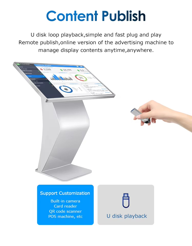 All in One Display Advertising Player Interactive Inquiry Self Service Information Kiosk Touch Horizontal Query Machine
