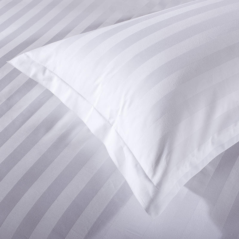 Luxury Hotel Collection 300tc 3cm Stripe White Hotel Bed Sheet Set
