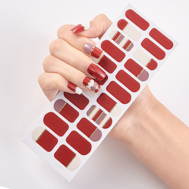 Wholesale Price Custom Designer 3D Wraps Decals Strips Semi Cured Gel Polish Nail Tip Decoration Art Sticker