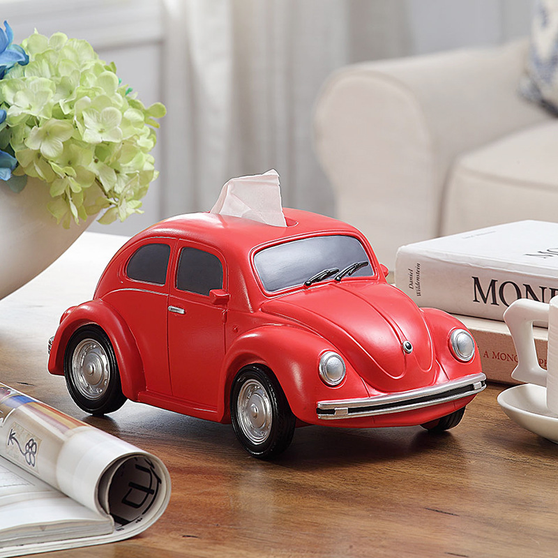 Custom Box Tissue Home Tabletop Resin Car Shape Tissue Box