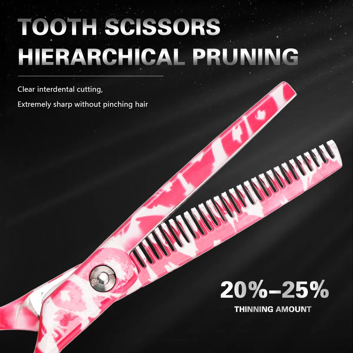 Camouflage Color Stainless Steel Hairdressing Professional Hair Stylist Special Pink Scissors Tooth Scissors