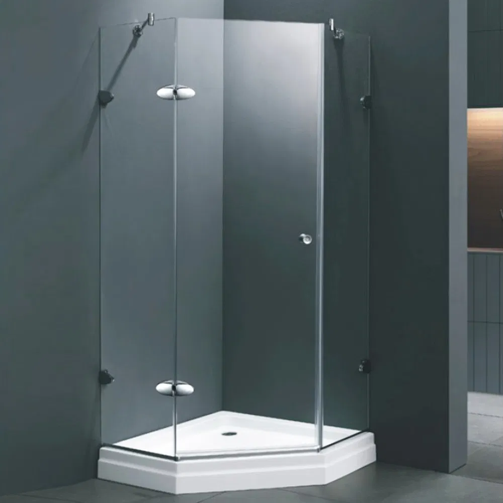 Fashion Design Bathroom 8mm Prefab Swing Door Glass Shower Room