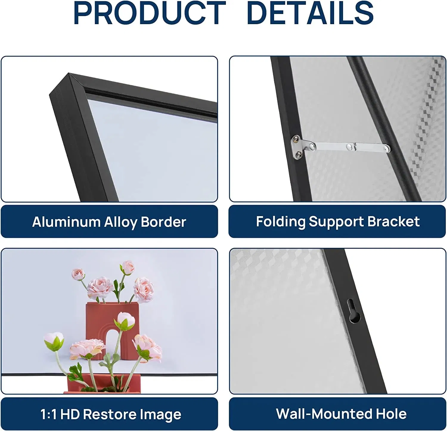 Home Decor Wholesale Factory Jinghu Bathroom Living Room Wall Furniture Metal Framed Floor Standing Full-Length Mirror