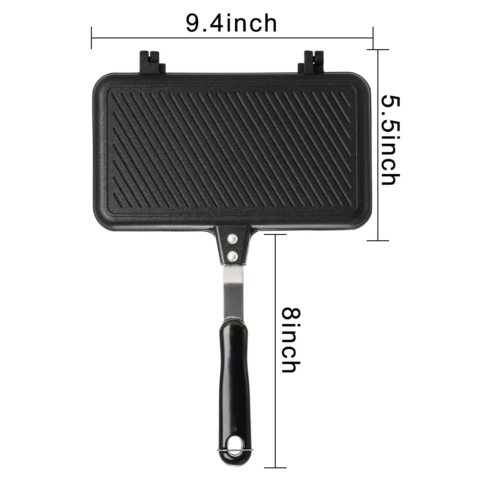 Home Stovetop Toasted Aluminum Flip Handle Pan Non-Stick Gril Panini Sandwich Maker