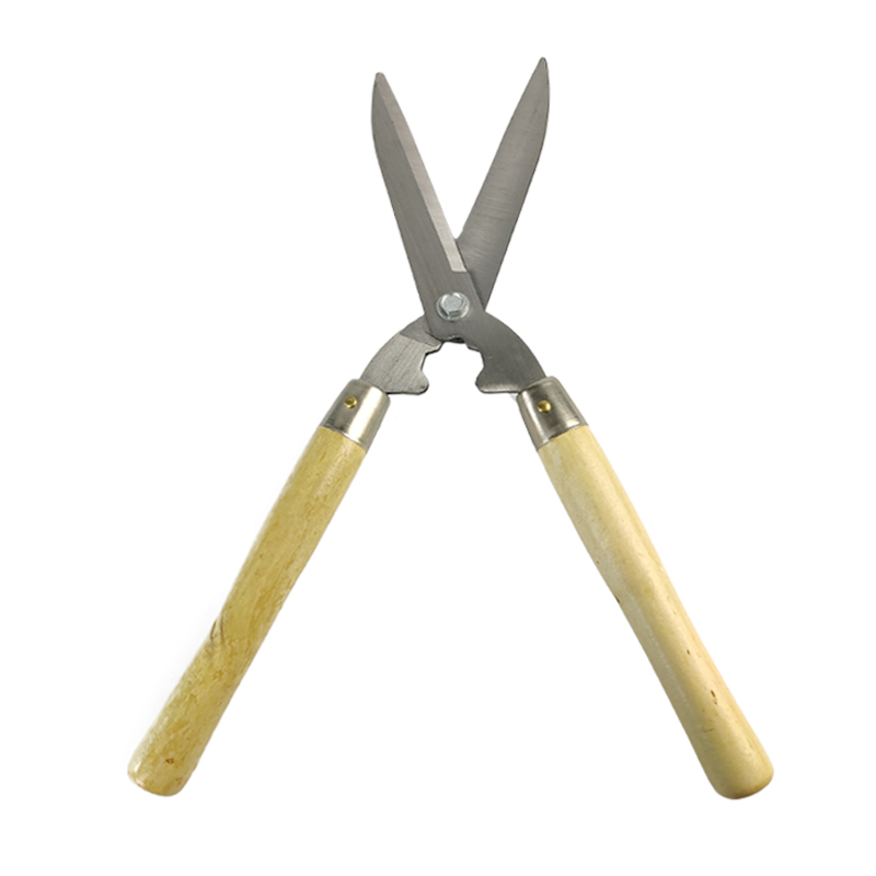 New Design Gardening Pruner Hedge Shear Trimmer High Strength Long Wooden Handle Hedge Cutter Multifunction Grass Hedge Shears