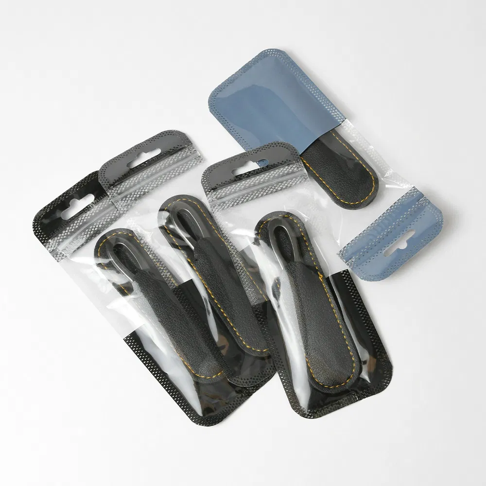 Double Side Nails Buffer Mini Metal Manicure Pedicure Supplies Tools Nail Art File with Leather Case