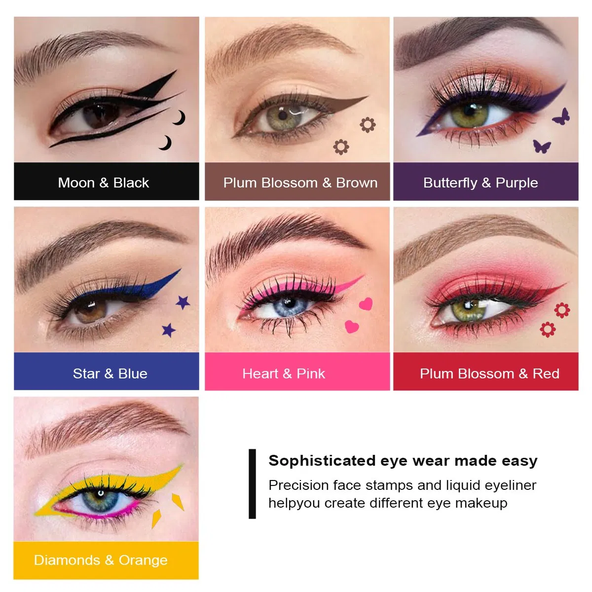 Waterproof Brown Blue Green Nude Purple Red Pink Gold Orange Liquid Eyeliner