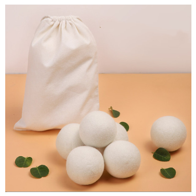 Private Label Fabric Softener Laundry Washing Ball Natural Wool Dryer Balls Wood Wool Felt Drying Balls