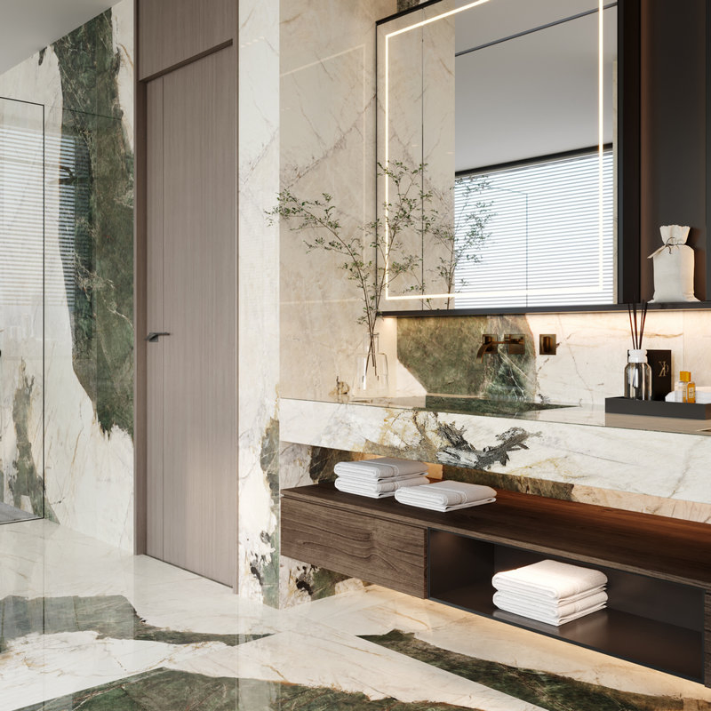 Luxurious 9mm Glossy Sintered Stone Marble Slab for Upscale Interiors