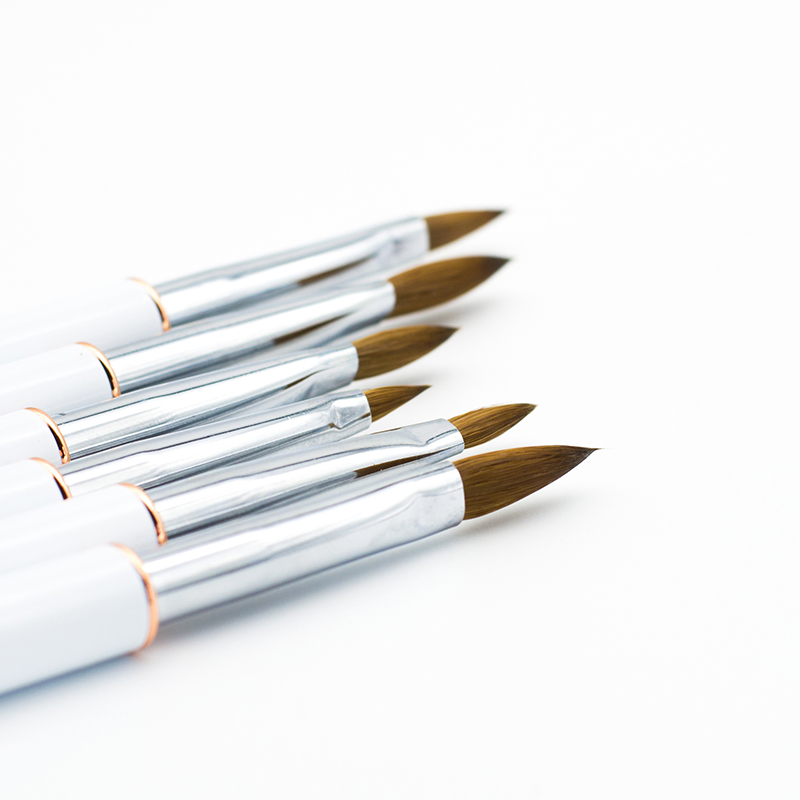 Guyo White Acrylic Kolinsky #8 Nail Art Brush for Beauty