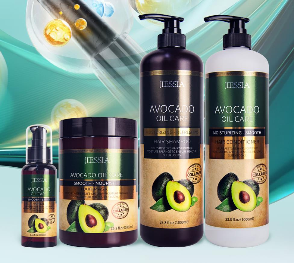Online Wholesale and Retail Avocado Oil Hair Care Set Organic Nourish Moisture Avocado Keratin Protein Natural Sulfate Free Shampoo and Conditioner for Women