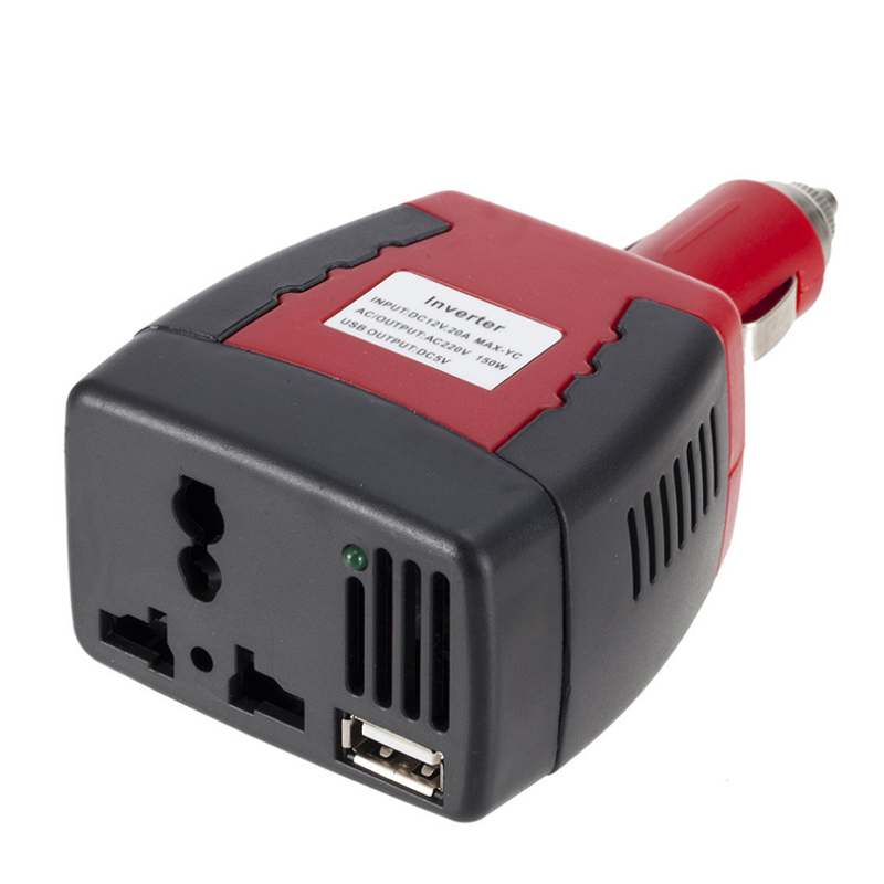 150W Portable Modified Sine Wave Car Power Inverter Voltage Converter USB 2.1A 5V