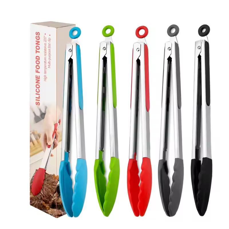 Multi-Functional Kitchen Cooking Tools Silicone Tong Yang Body Parts for BBQ Bread Buffet Korean Tongs Red Steak Tongs