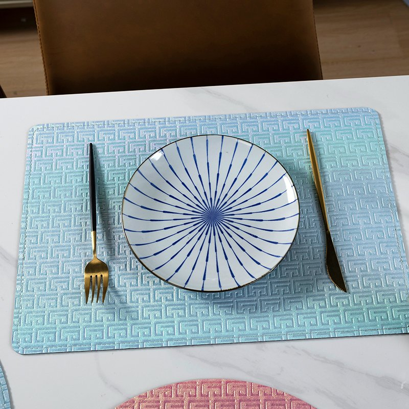 PVC Leather Elegant Placemat Pad Dining Table Mat Heat Insulation Placemat