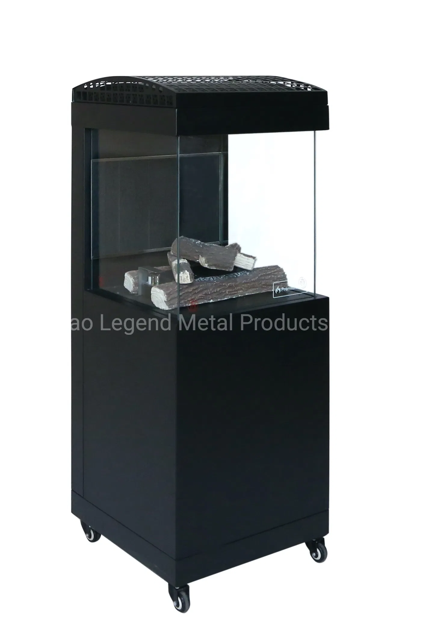 Movable Outdoor Patio Heater with Adjustable Flame with Glass View for Garden Use