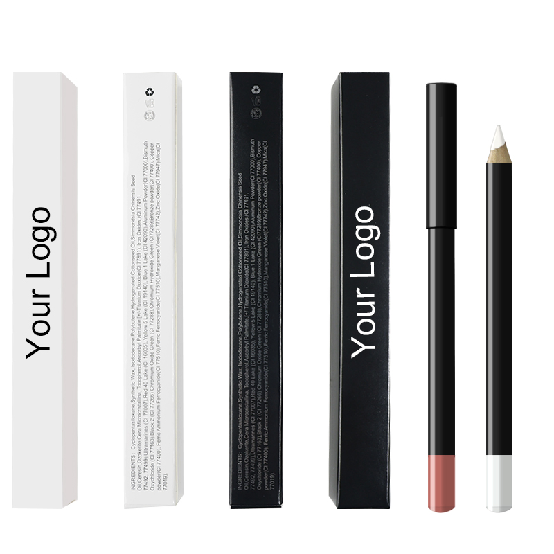 Vegan Black Lip Liner Pencil Private Label Makeup Wood Lip Liner Pencil Custom Logo Brown Lipliner