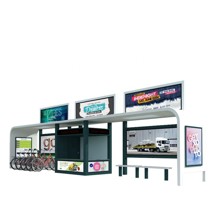 Urban Street Aluminum Bus Shelter Station Customization