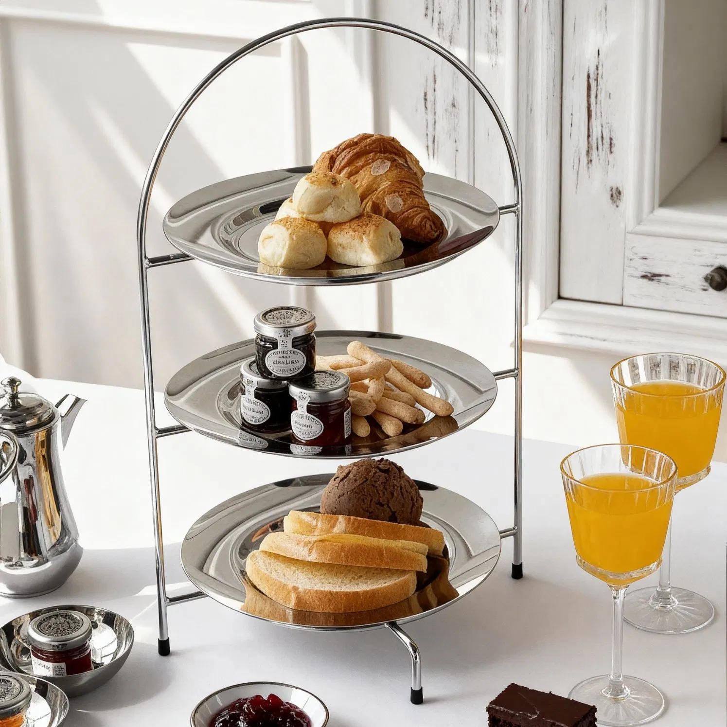 Multi Tier Cake Stand for Wedding Party Use, Hotel Pastry and Dessert Shops