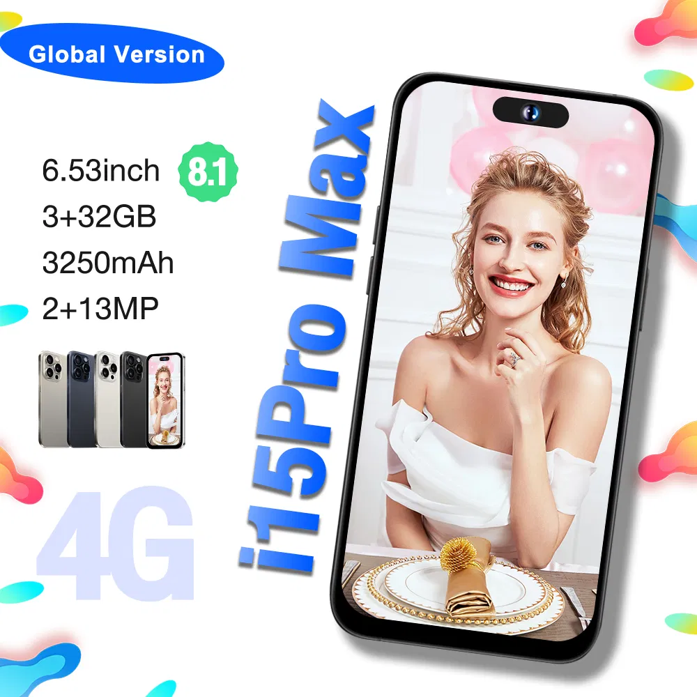 New Global Unluck Phone I15 PRO Max Cell Phone 6.53 Inch Big Screen Smartphone Dual SIM Android 4G Mobile Phone