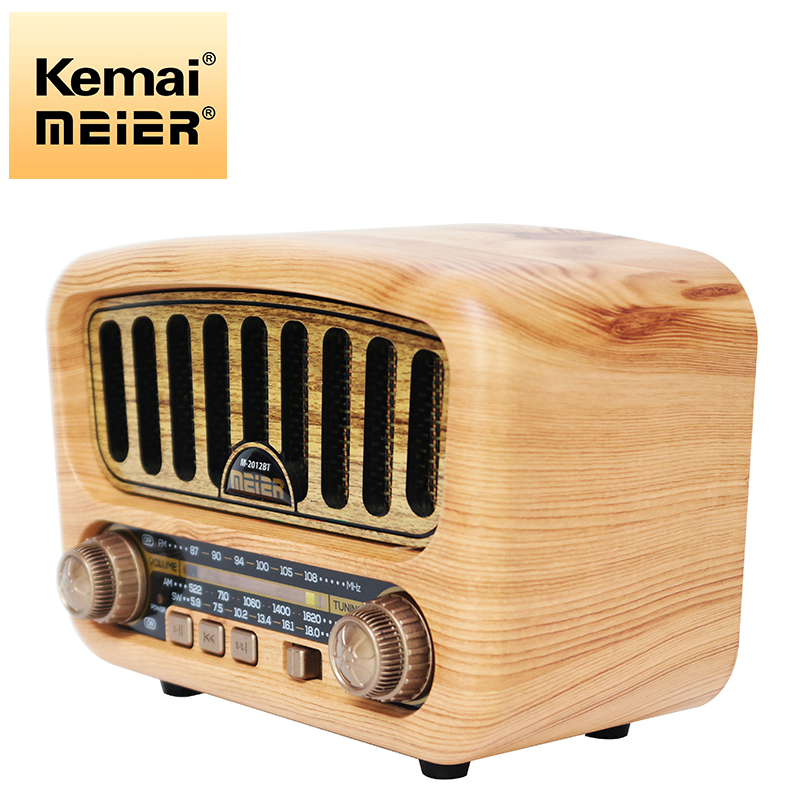 Factory Produce Popular Wooden Color Radio Vintage Style with Multi Band, Old Fashioned, Supports USB TF&Bt Function