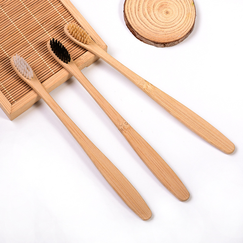 Custom Logo 100% Natural Bamboo Toothbrush Organic Eco-Friendly Biodegradable Tooth Brush