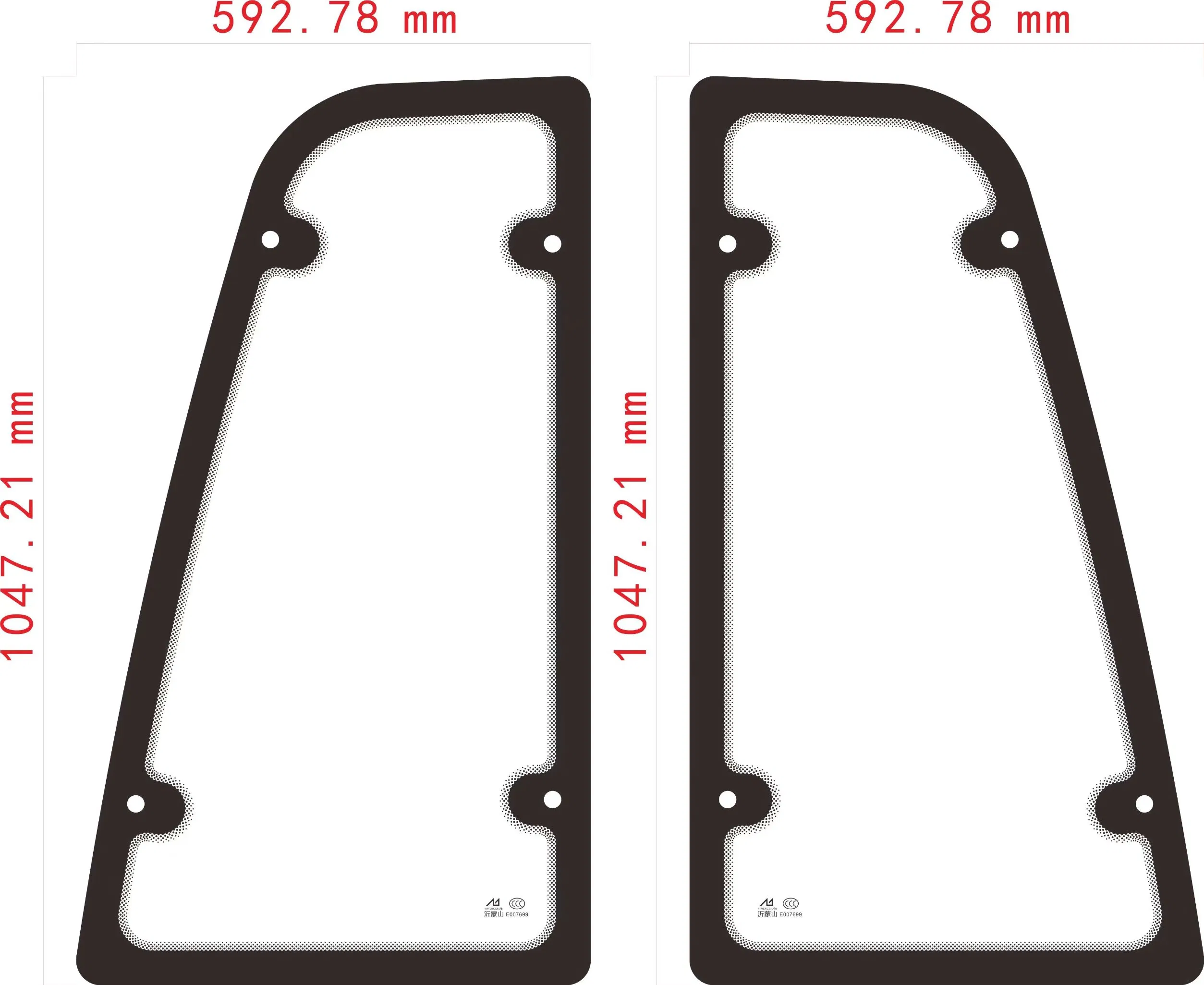 Прозрачное закаленное стекло высокой плотности для боковой двери инженерной техники/трактора