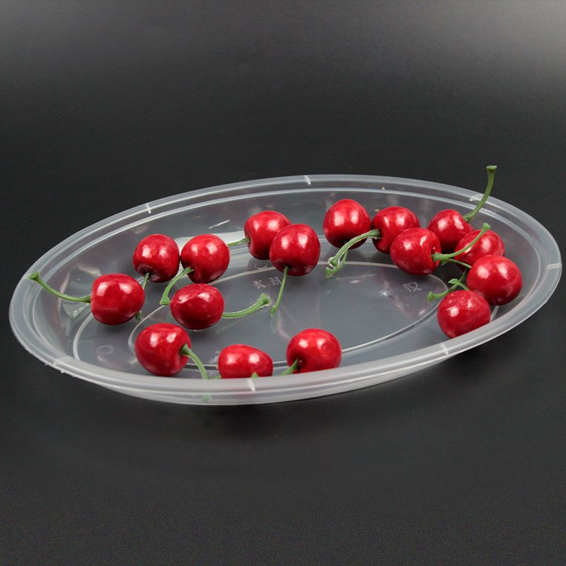 Transparent Ellipse Plate Disposable Plastic Tableware 273mm Length PP Plastic Plate Custom for Dinner