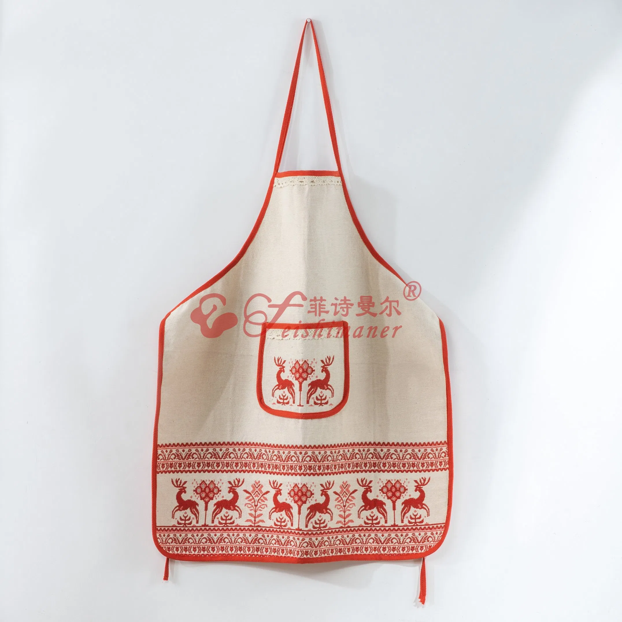 New Design Custom Color Restaurant Kitchen Cafe Fashion Waist Bib Cotton Hemp Apron