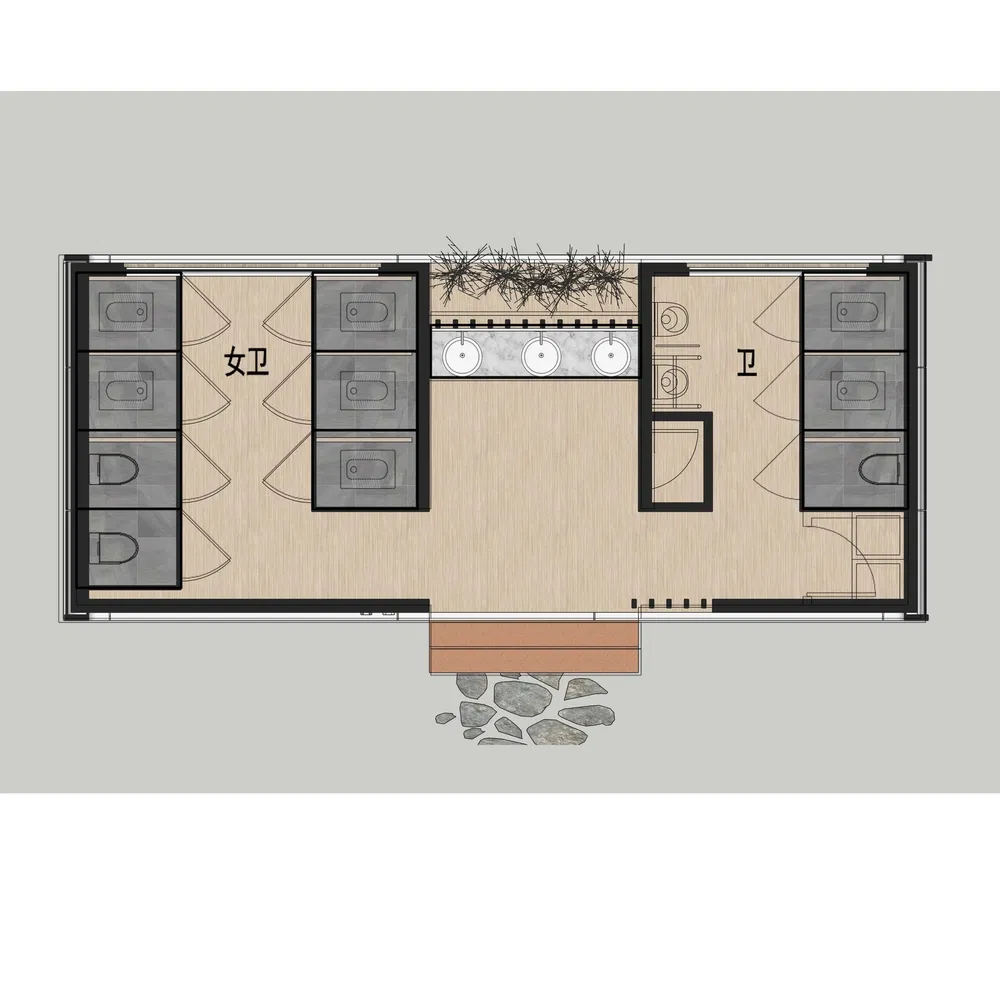 Economic Modular Prefabricated House Manufacturing Long Lifespan T1 Portable Modular Toilet