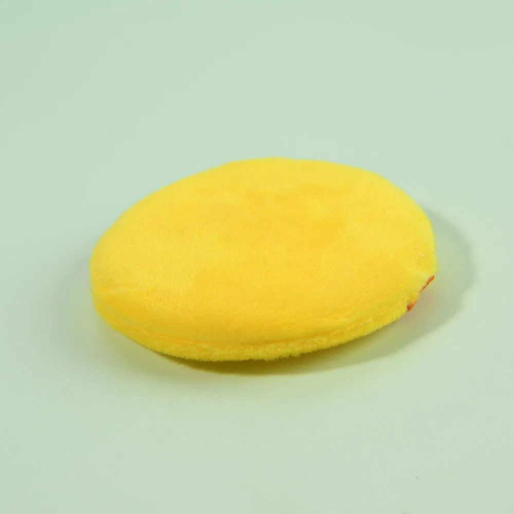 Round Bright Yellow Soft and Furry Washable Powder Puff