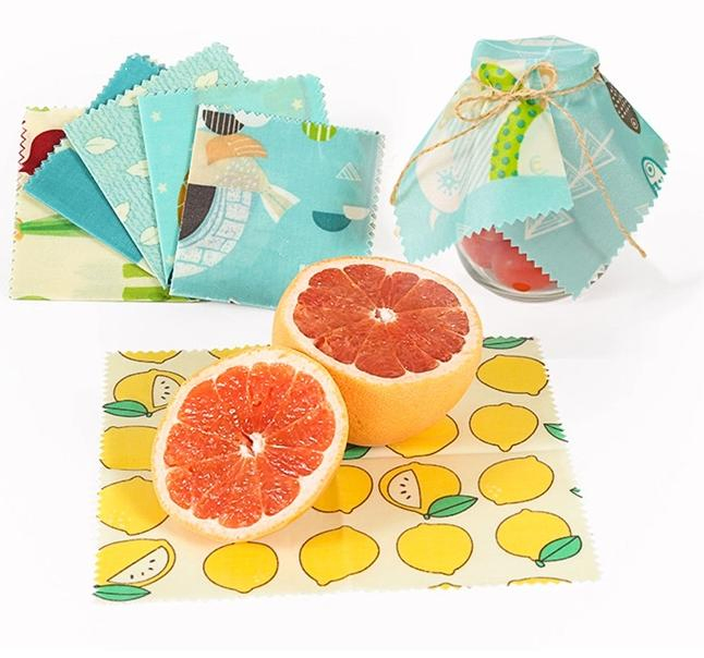 Reusable Beeswax Wraps Washable Organic Cotton Beeswax Food Packaging Wrap