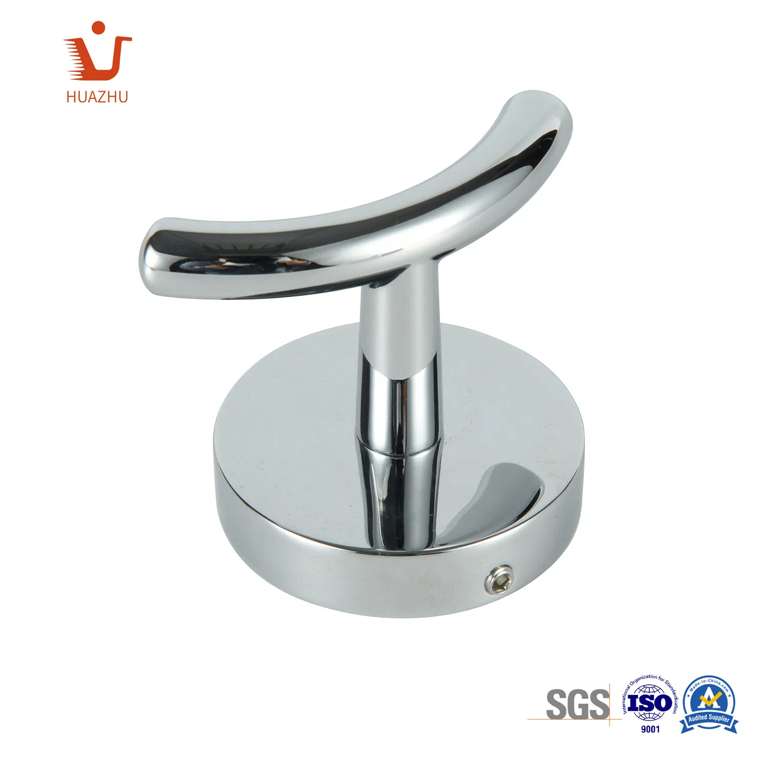 High Level Chrome Robe Hook Bathroom Robe and Hand Towel Wall Mounted