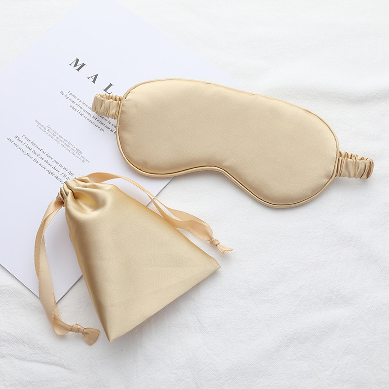Factory Double Layer Satin Luxury Customized Soft Travel Elastic Strap Eye Sleeping Mask