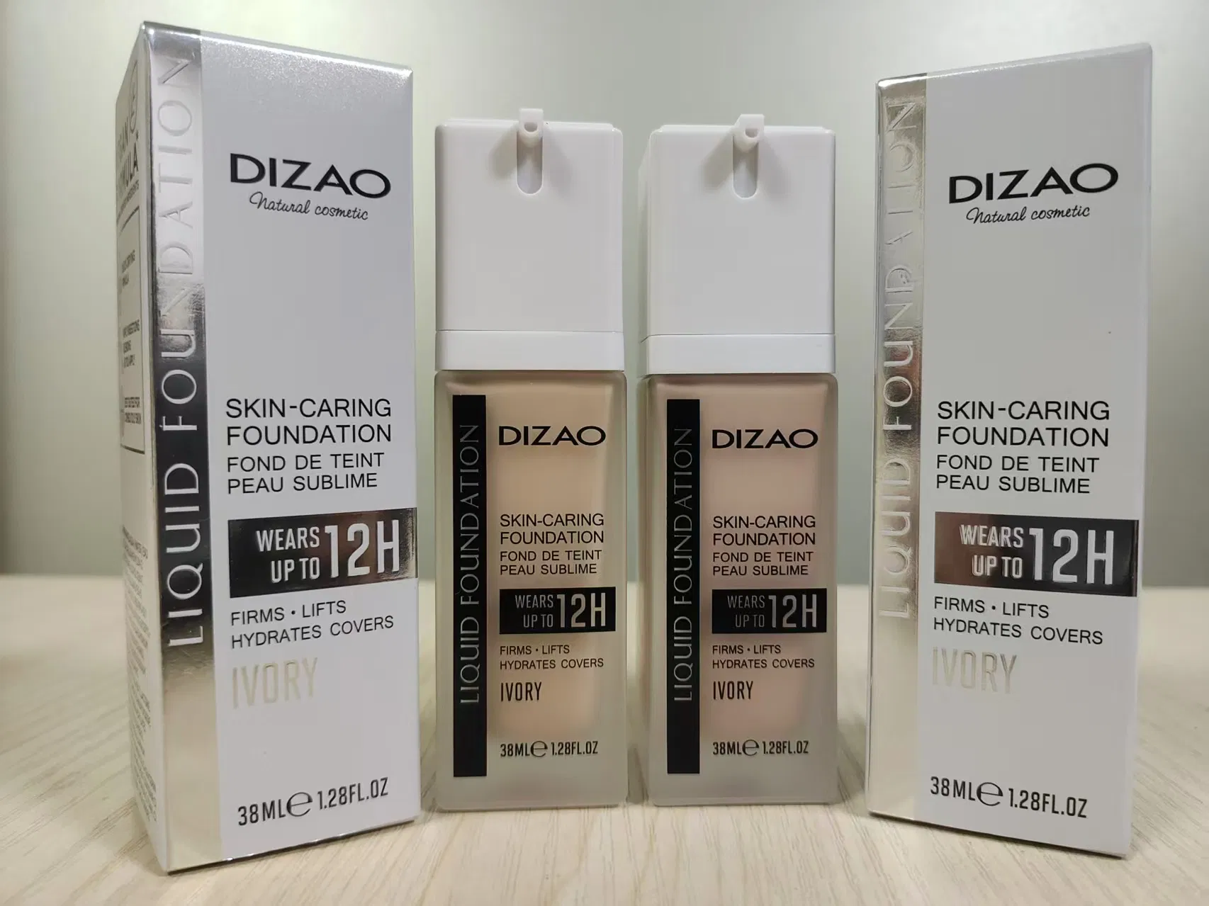 Dizao Natural Cosmetic Skin-Caring Foundation Fond De Teint Peau Sublime Wears up to 12 H Firms Lifts Hydrates Covers