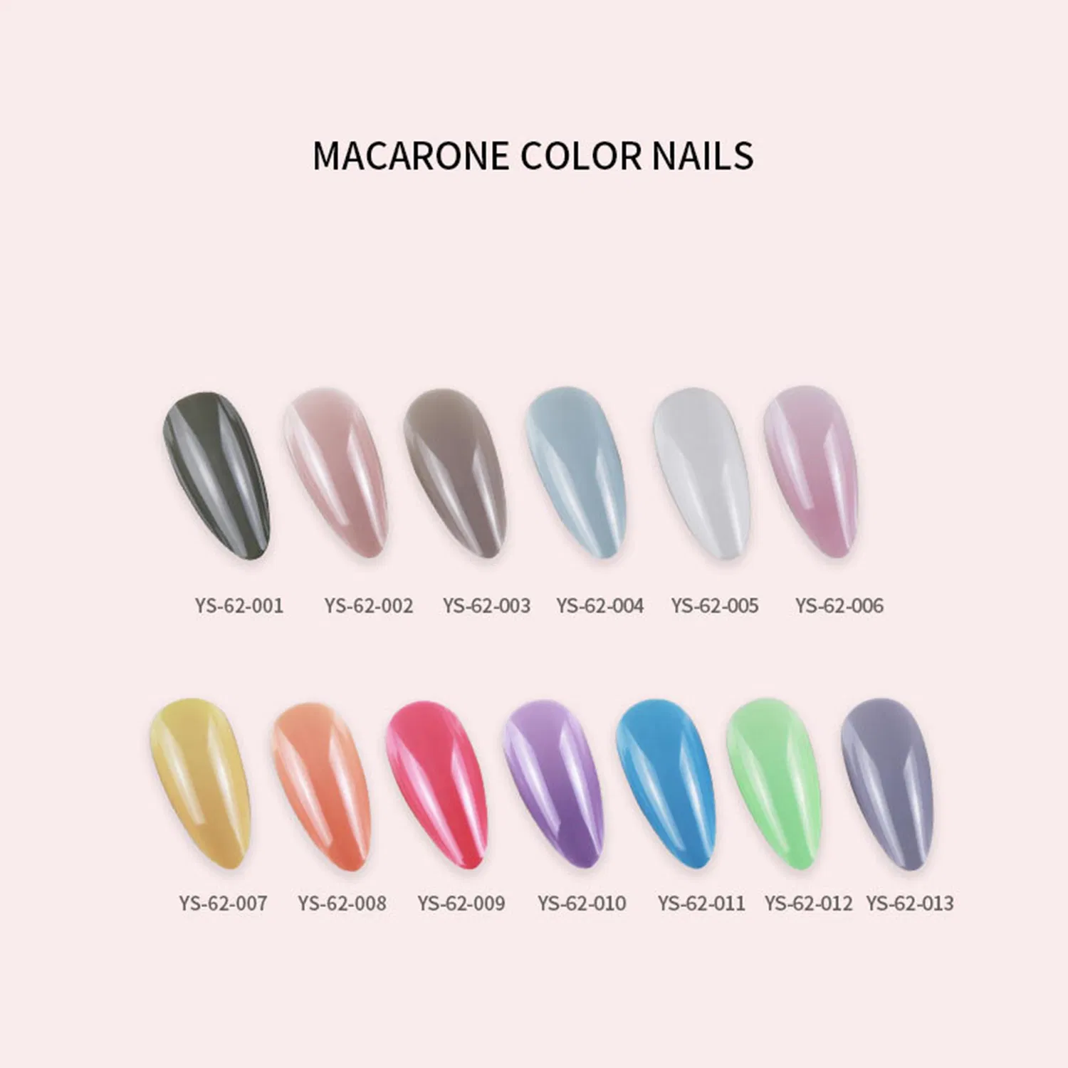 Artificial Nail Coffin Almond Macaron Solid Color Press on Nails Tips