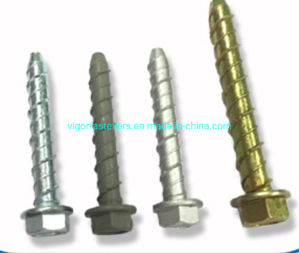 Hex Flange Masonry Concrete Bolt Anchor Self Threading with Galvanized Coating