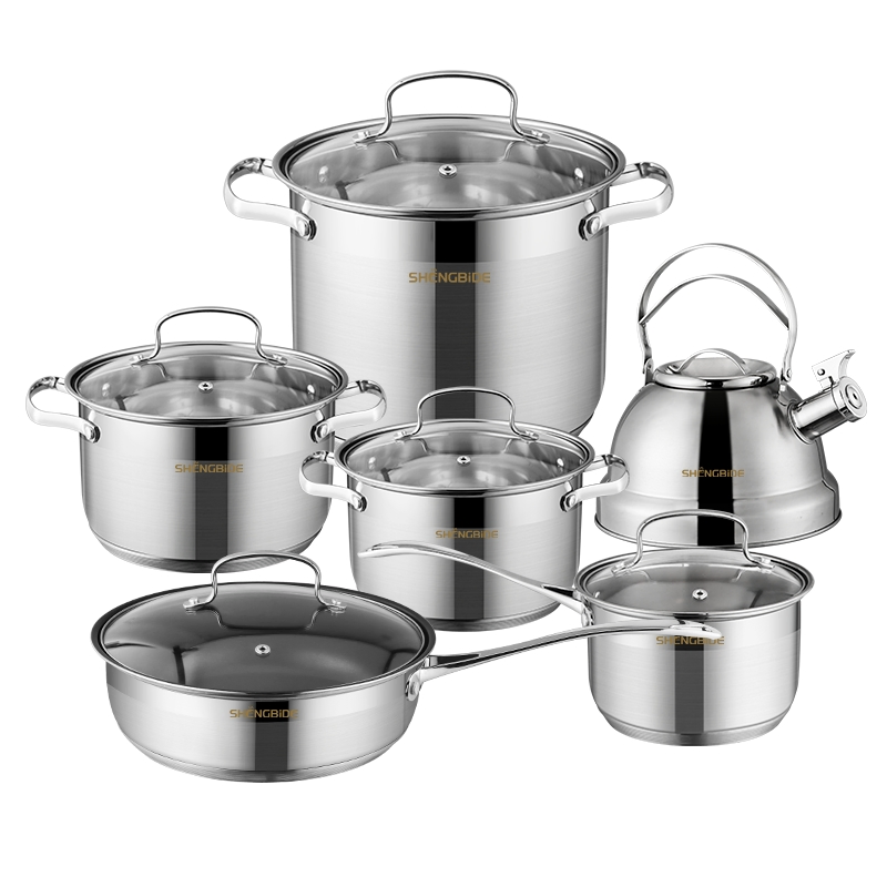 High Quality Stainless Steel 12 Piece Soup Pot Set Kitchen Supplies Cookware
