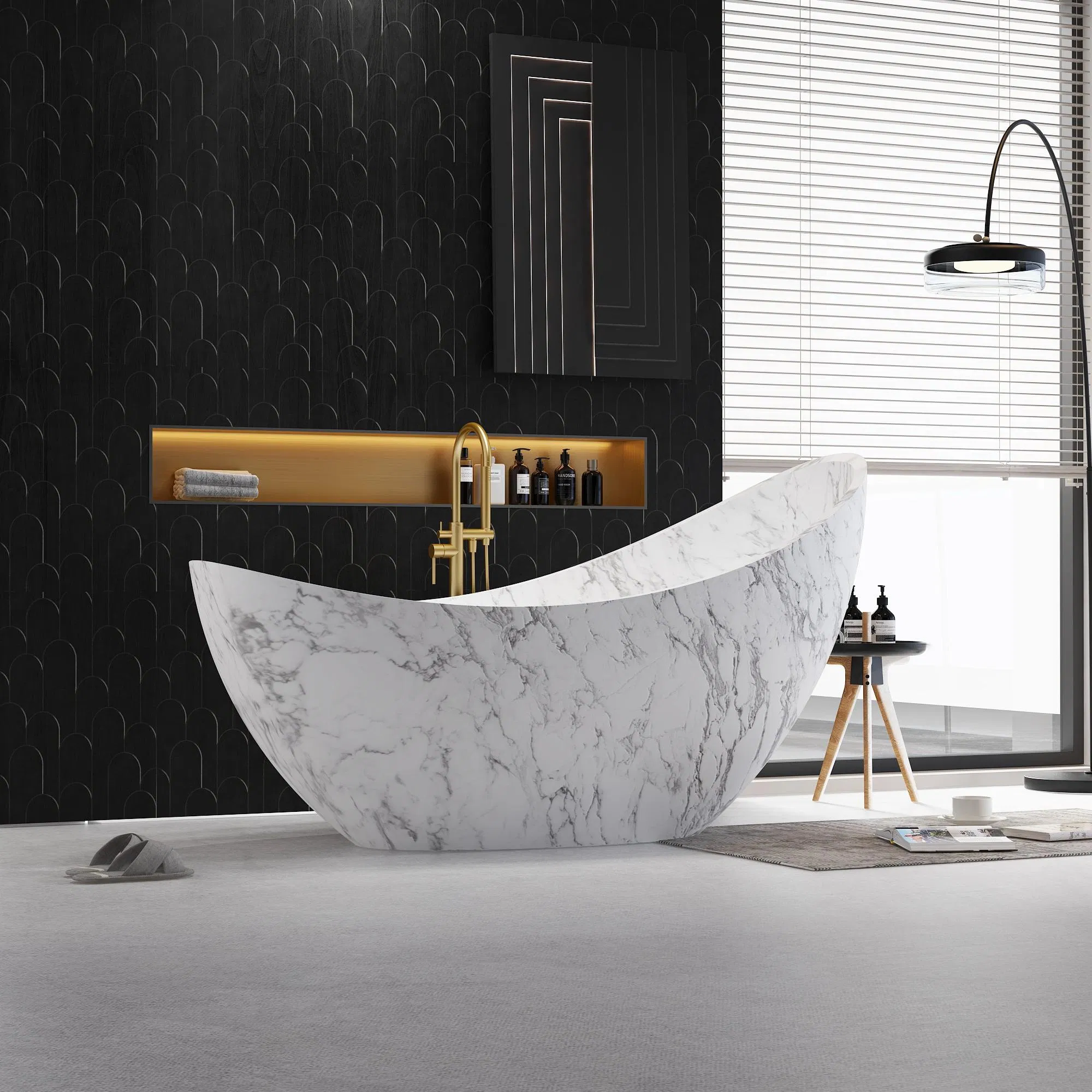 Ванна из искусственного камня с гидромассажем