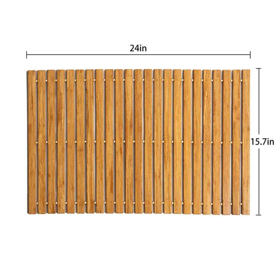 High Temperature Steamed Moth Insect Proof Special Carbonized Durable Foldable Large Natural Bamboo Bathmat Shower Floor Mat