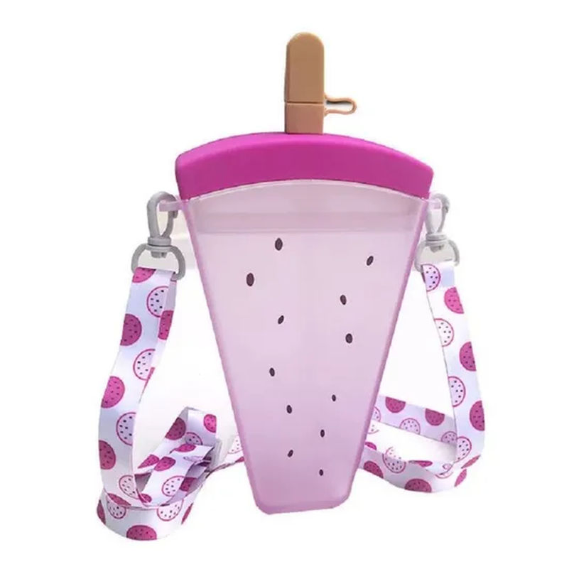 Leakproof Watermelon Popsicle Drinking Bottle with Straw and Adjustable Strap Tg011_9