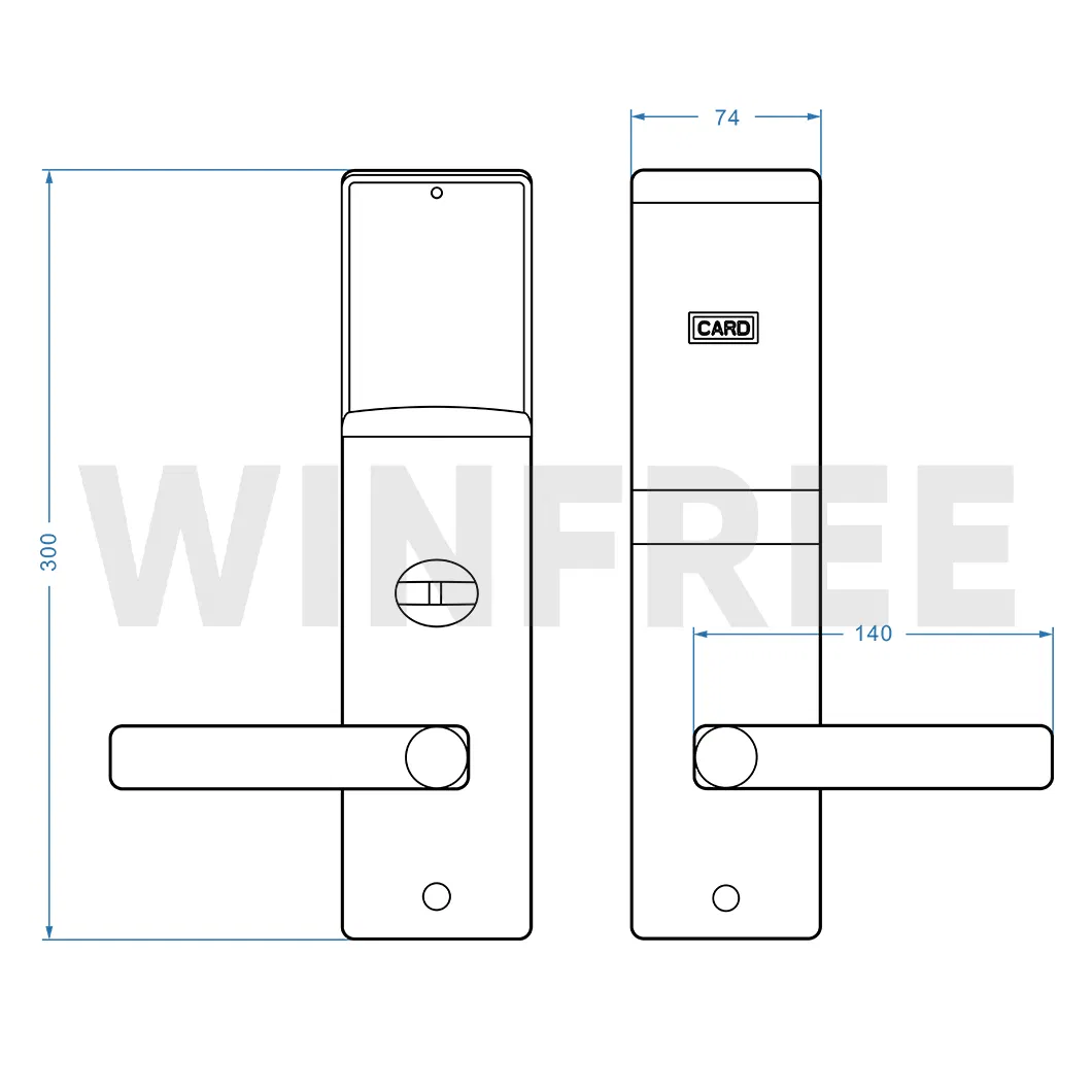 RFID Card Gold Wireless Hotel Room Digital Door Lock with Management System