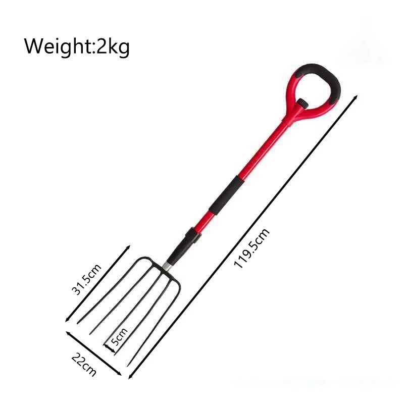 Wholesale 5-Tine Steel Garden Grass Fork with Fiberglass Handle Farming Digging Fork