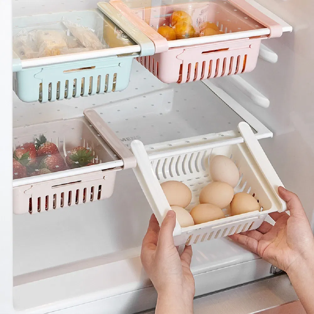 Adjustable Fridge Divider Organizer Refrigerator Pull out Basket Mi18799