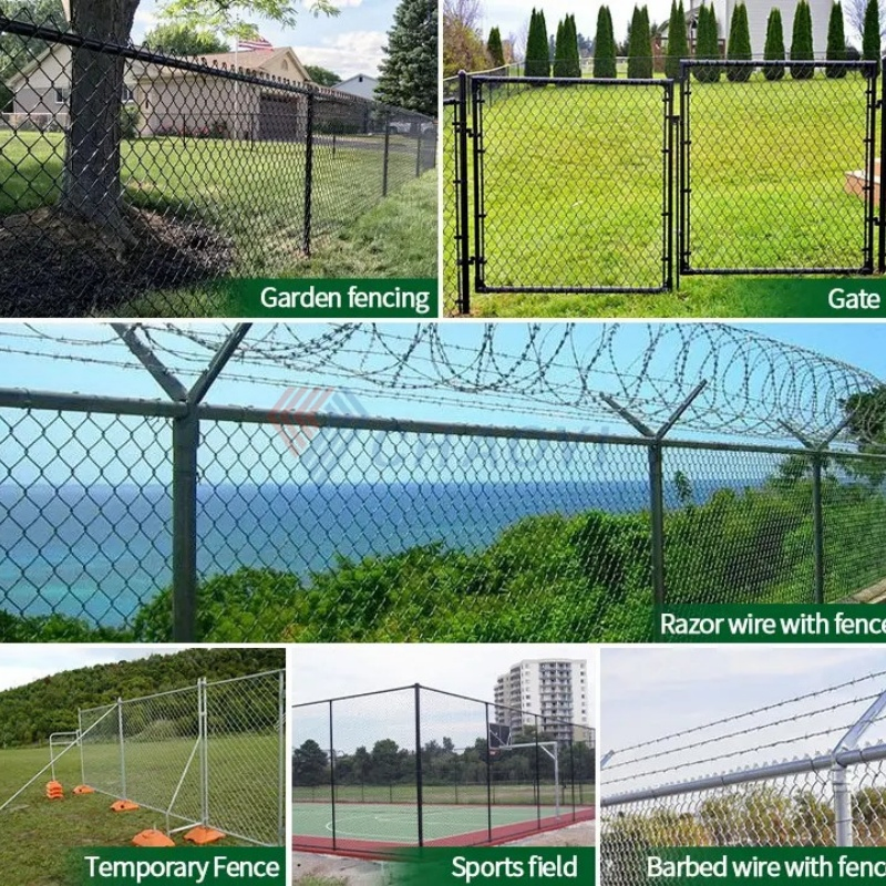 Farm Field Galvanized Steel Wire Fencing Sustainable PVC Coated Chain Link Fence Construction Decoration Fencing Panel for Kenya Jamaica Nigeria Market