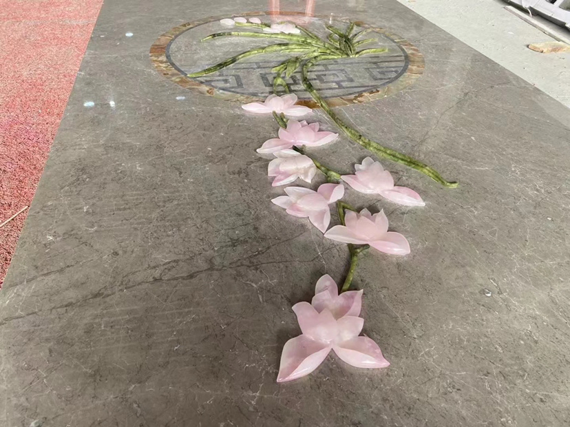 Limestone Flower Marble Sculpture Tile for Building Wall Decoration